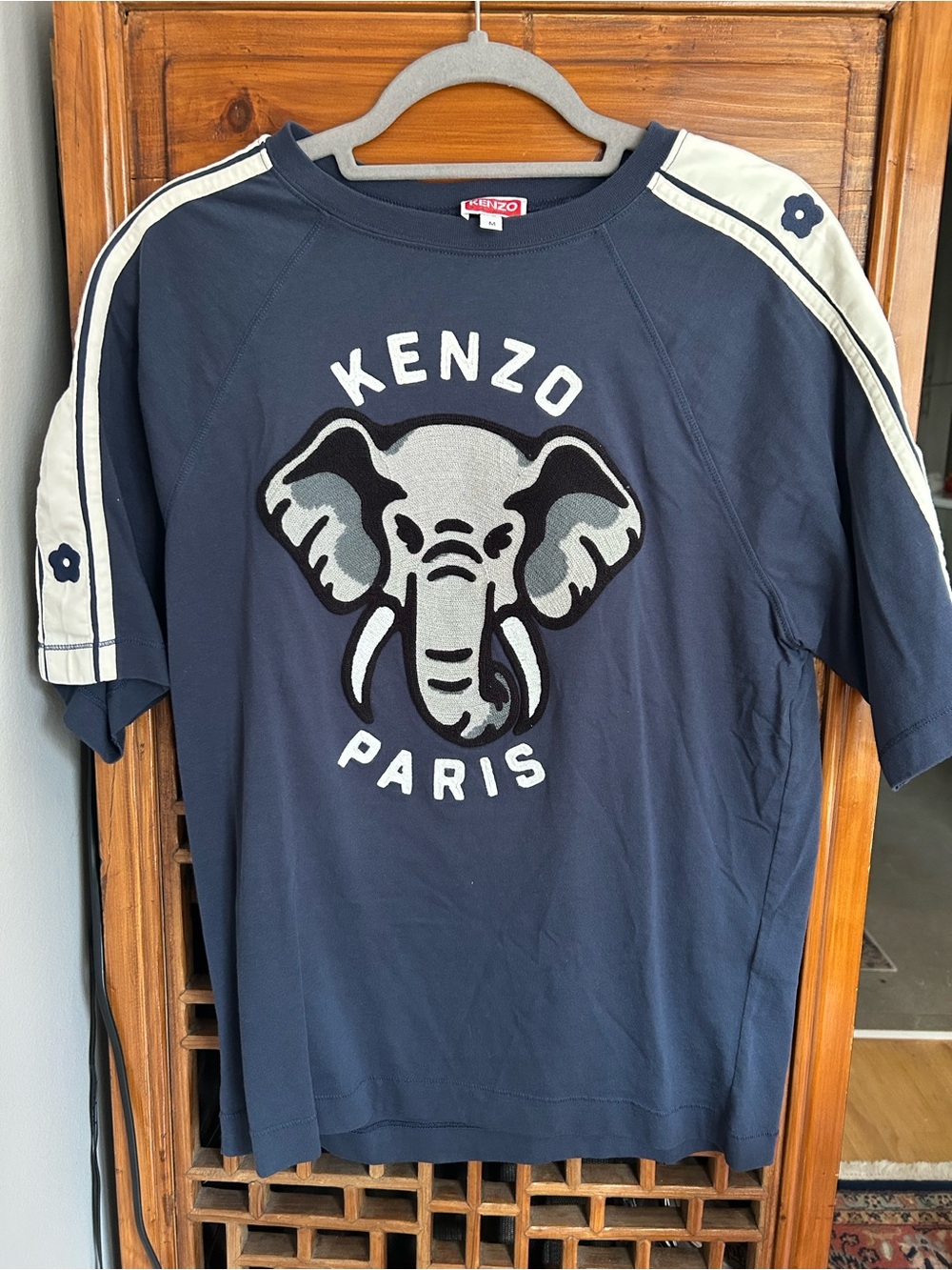 Kenzo Navy Elephant Logo Short Sleeve Tee